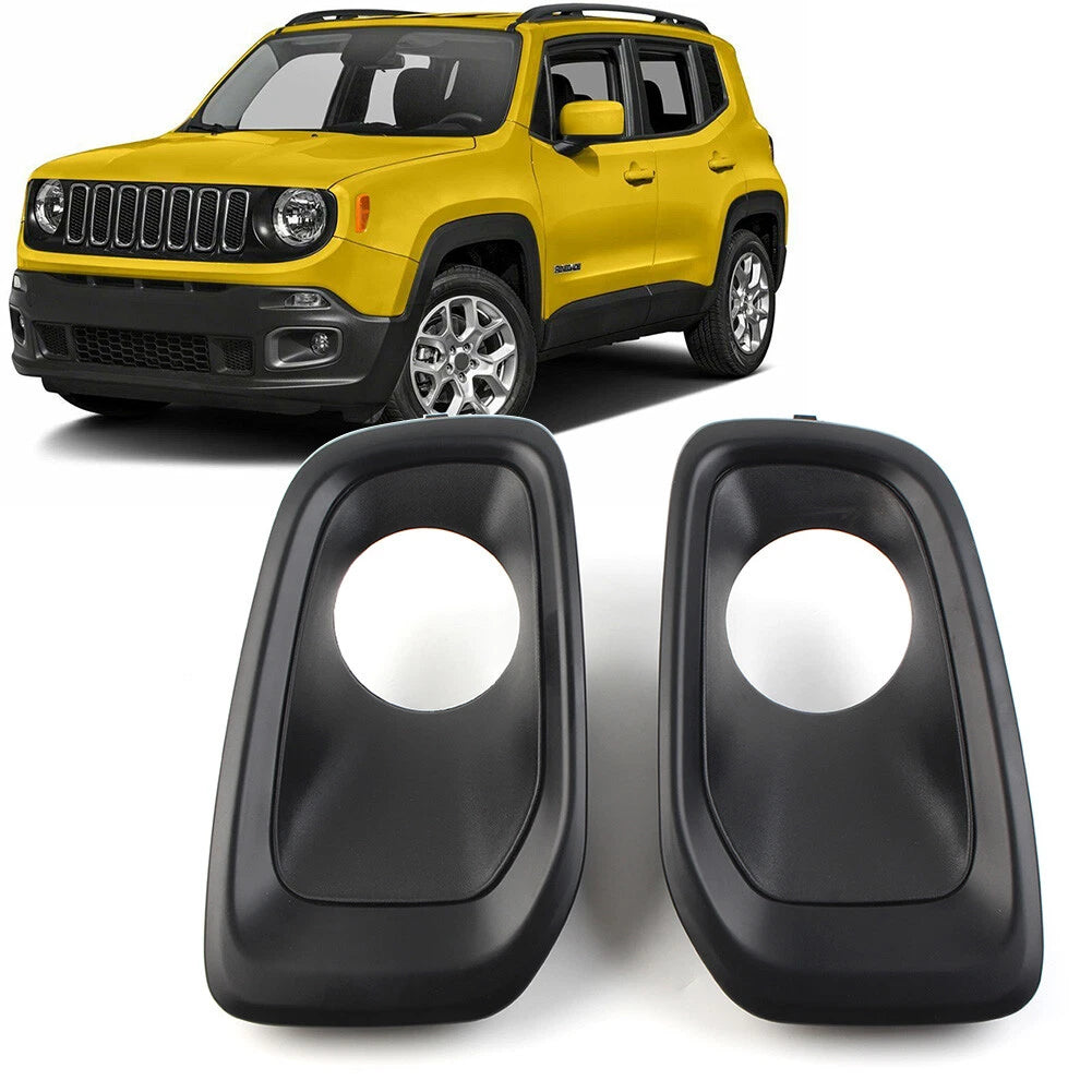 Pair Front Bumper Fog Light Cover Kit for Jeep Renegade (2015–2017)