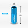 Set of 20 M12X1.5 Sky Blue JDM Open End Aluminum Lug Nuts with Spline Locks