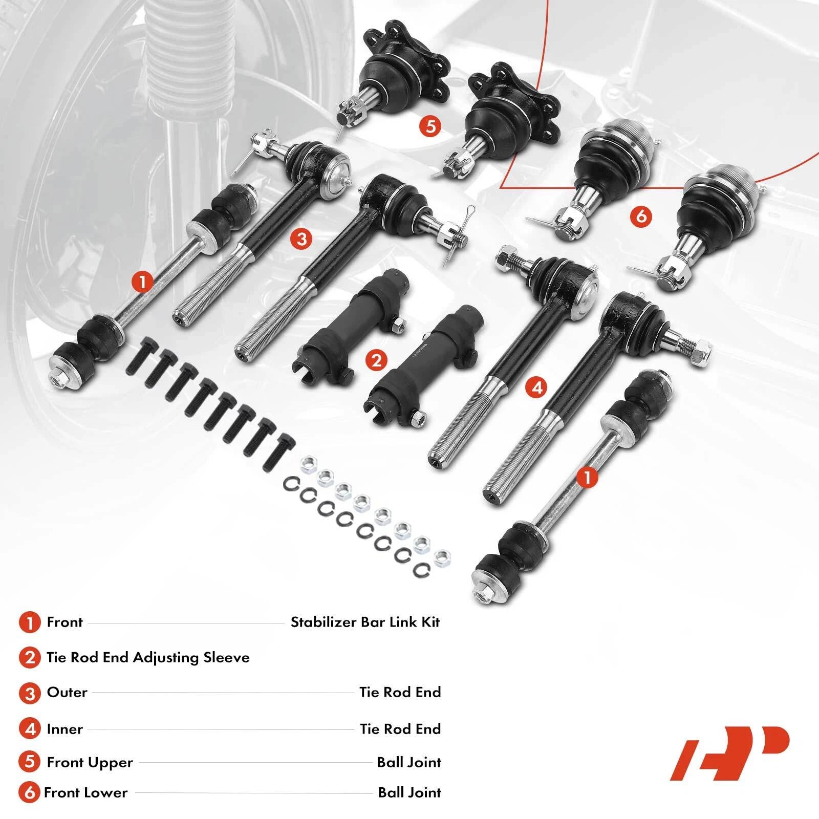 12x Front Sway Bar Link Kit for Chevrolet Tahoe GMC Yukon (1996–2000)