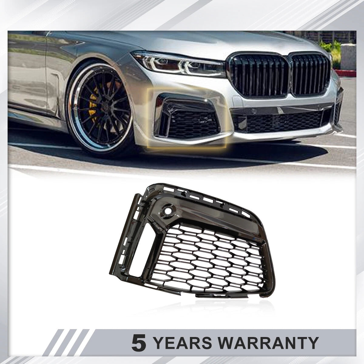 Front Right Lower Grille Fog Lamp Trim Cover for BMW 740i xDrive (2020–2022)