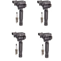 Set of 4 Ignition Coils + 4 Spark Plugs for Mercedes-Benz C250 SLK250 (2012–2015)