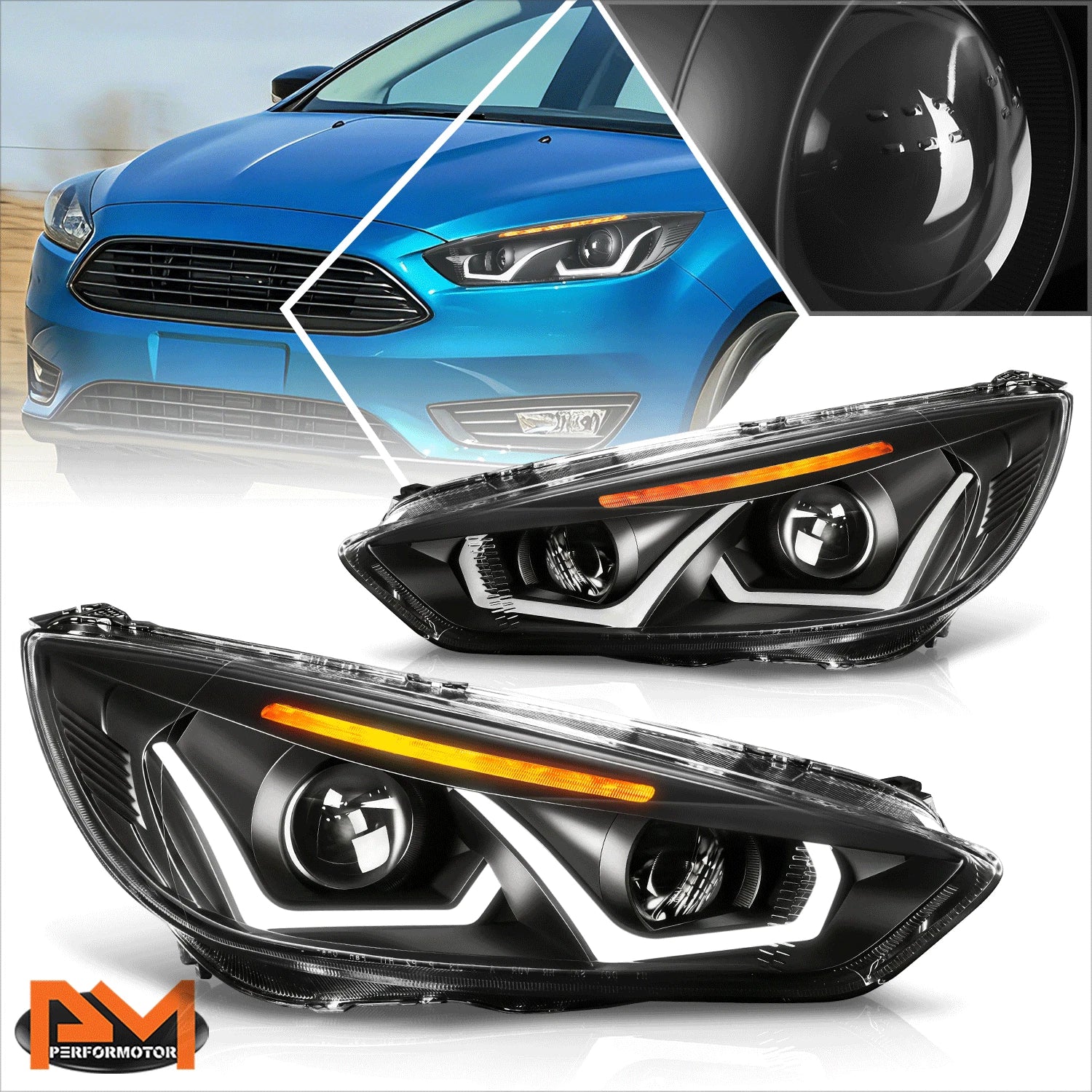 Dual LED DRL Projector Headlight for Ford Focus (2015–2018)