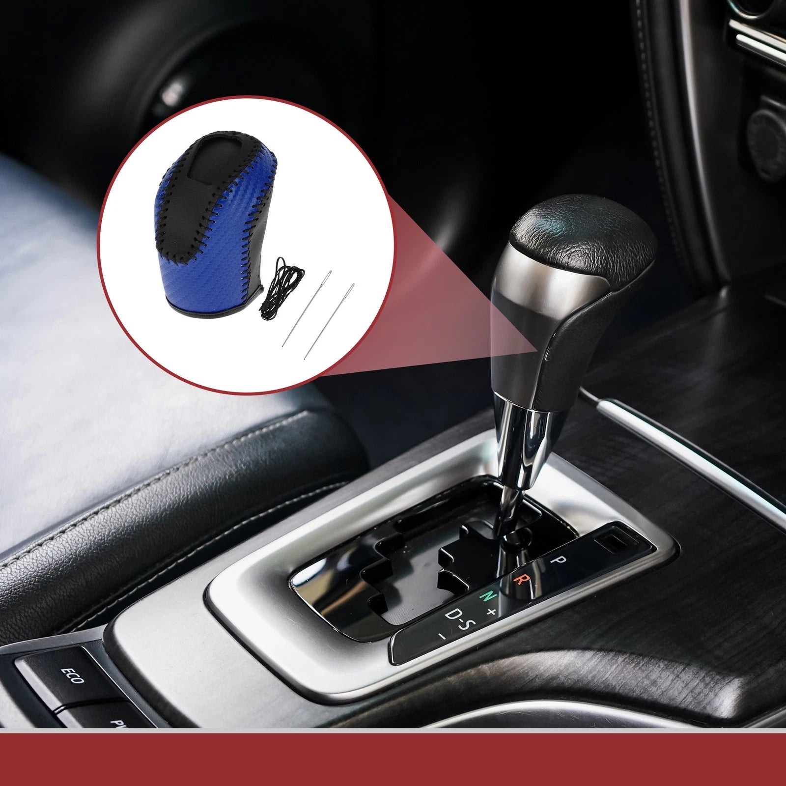 1 Pc Gear Shift Knob Cover for Volkswagen Taos (2022–2023) Blue Black