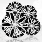 16 Inch Silver Black Hubcaps Wheel Covers Replacement for Universal Steel Wheels
