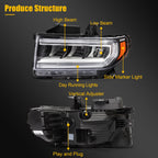 Headlight for GMC Acadia (2020–2023) with LED DRL Driver Left Side