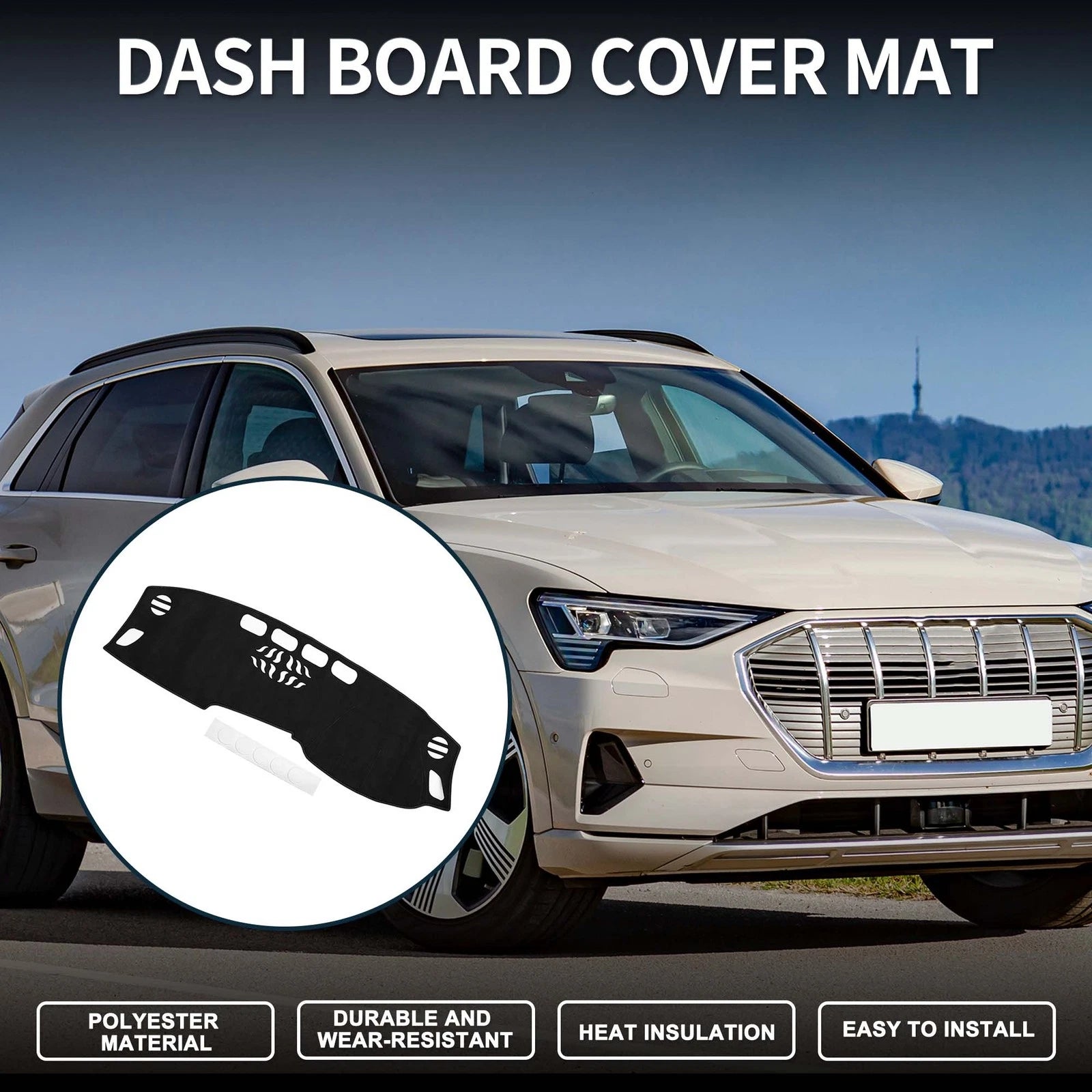 Dashboard Cover Mat for Audi A4 (2017–2020) Sun Protector Pad Black