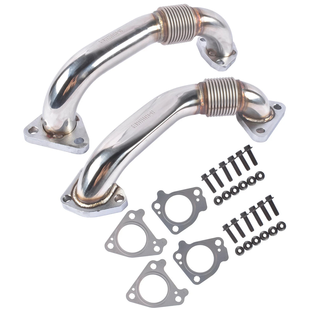2Pcs Up Pipes Kit with Gaskets for GMC Sierra, Chevy Silverado 3500 (2001–2004)
