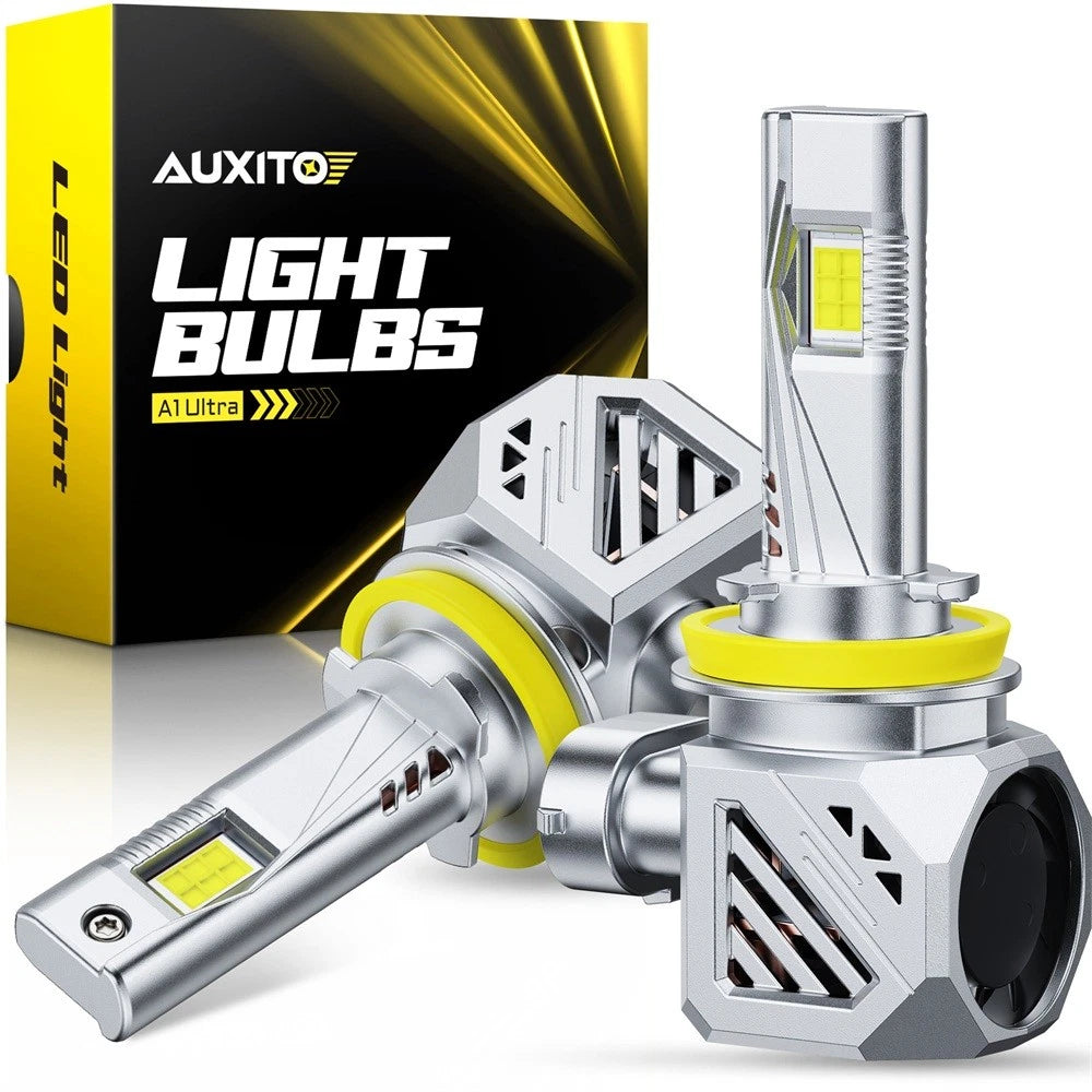 Set of 2 H11 H9 H8 White LED Headlight Bulbs 6500K for Automotive