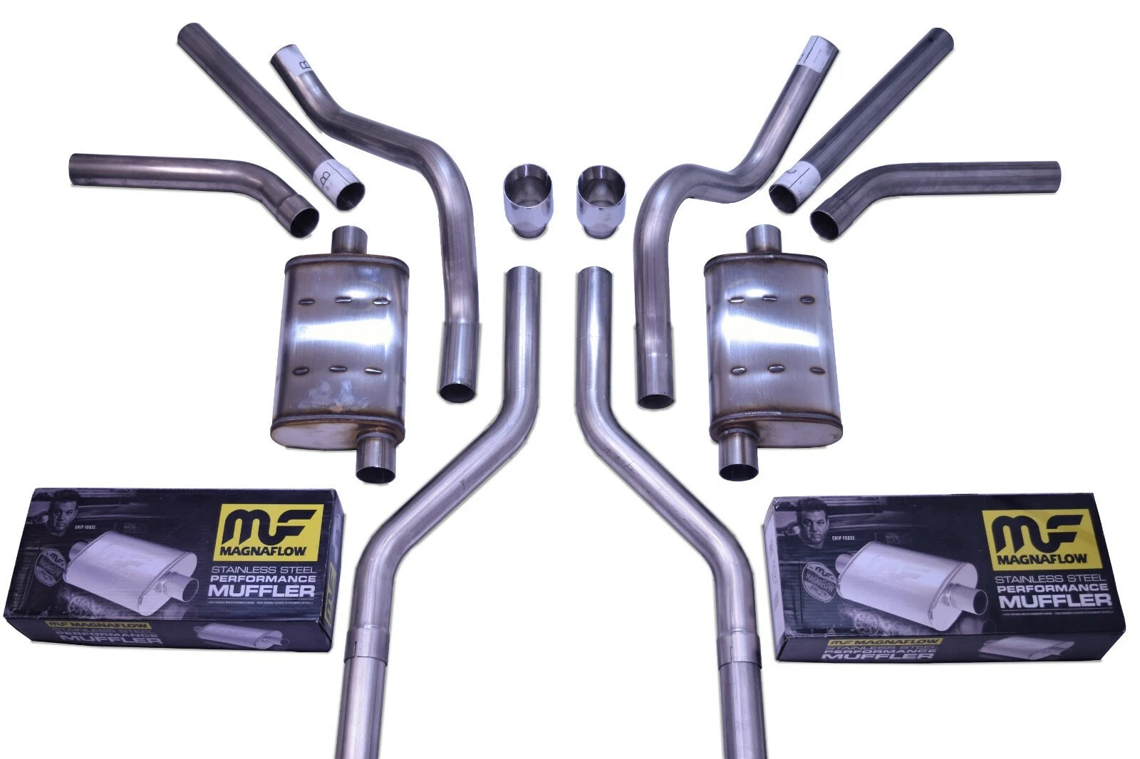Dual Exhaust Kit for Chevy GMC C10 (1963–1972) - 2.5" Magnaflow Side Exit