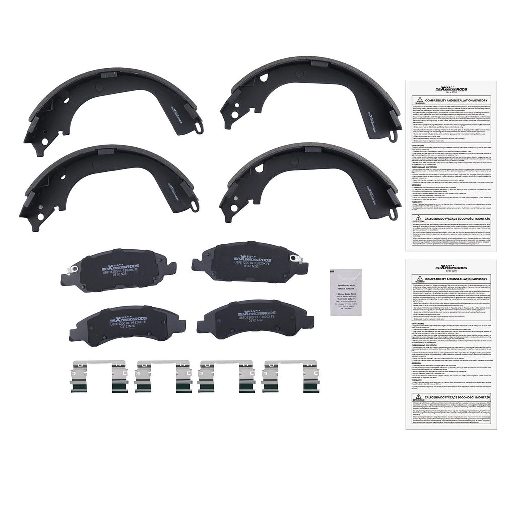 Rear Brake Shoes & Front Brake Pads for Chevy Silverado 1500 (2008–2013) P1363