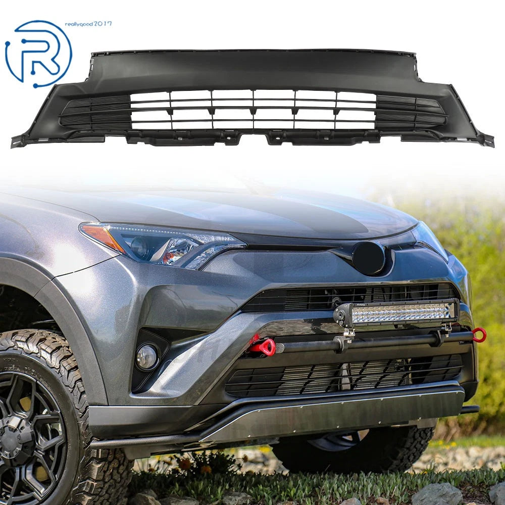 Front Bumper Lower Grille for Toyota RAV4 LE/XLE (2016–2018) Black Mesh