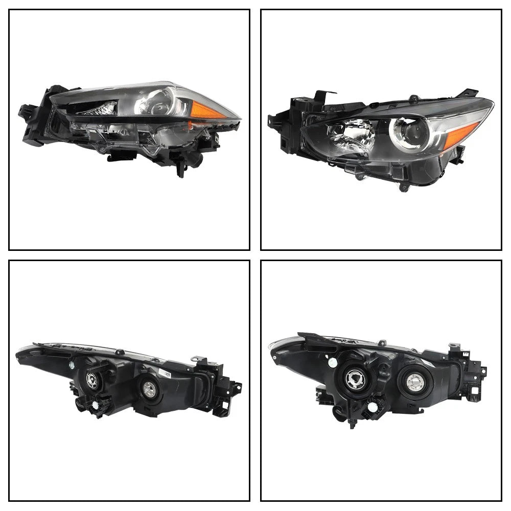 Headlamp Assembly for Mazda 3 (2017–2018) LH/Driver Side Clear Halogen