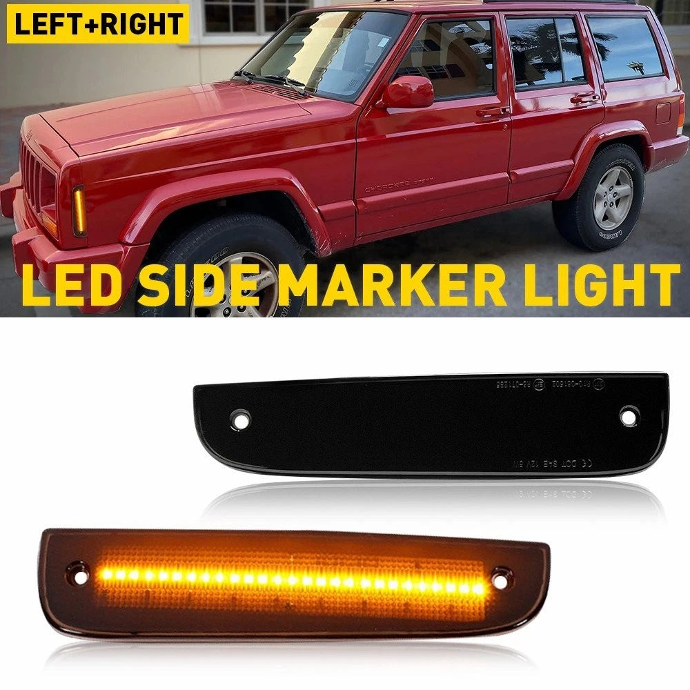 Smoked Amber LED Front Side Marker Lights for Jeep Cherokee (1997–2001)