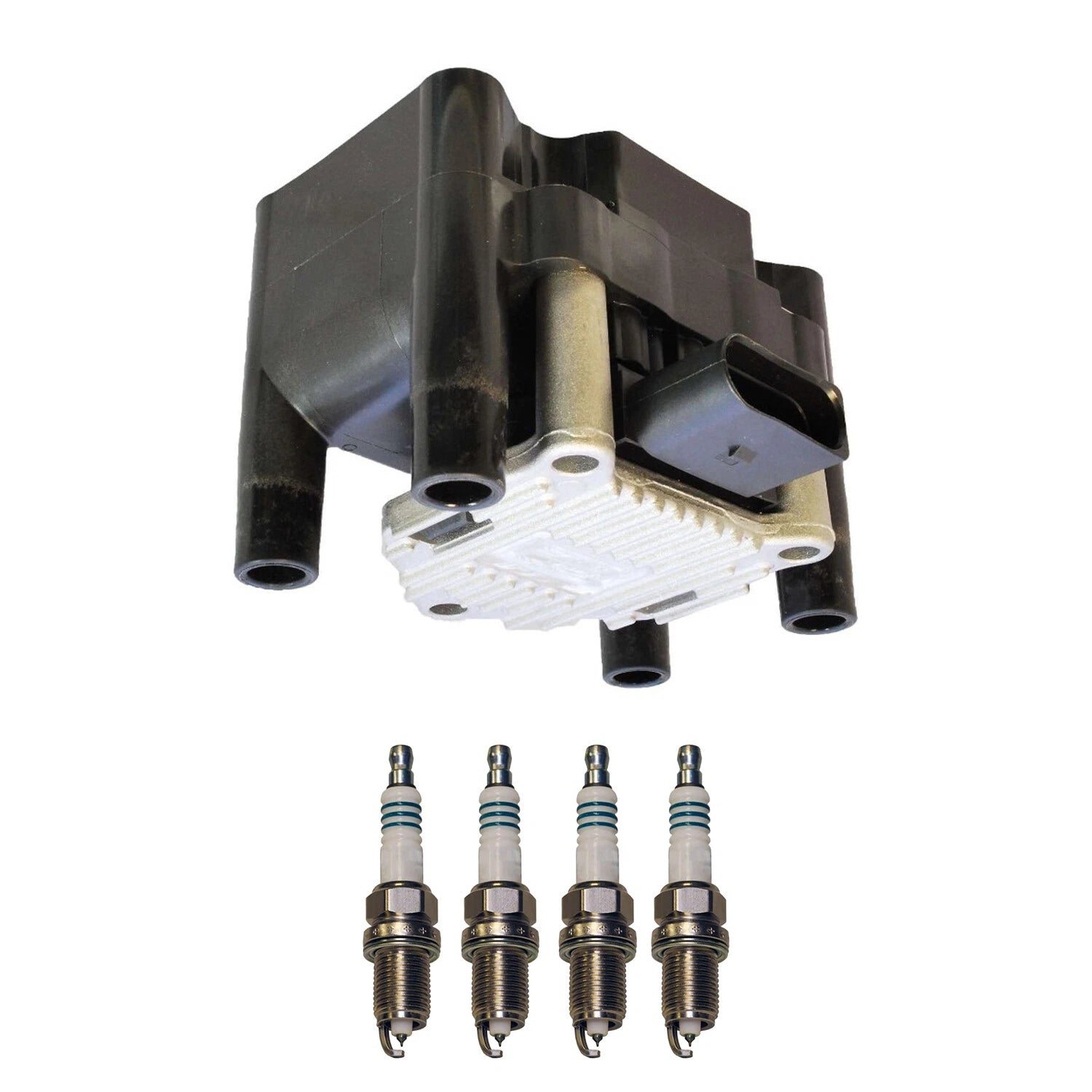 Set of 5 Ignition Coil & Iridium Power Spark Plug Kit for VW Golf Jetta (2000–2006)