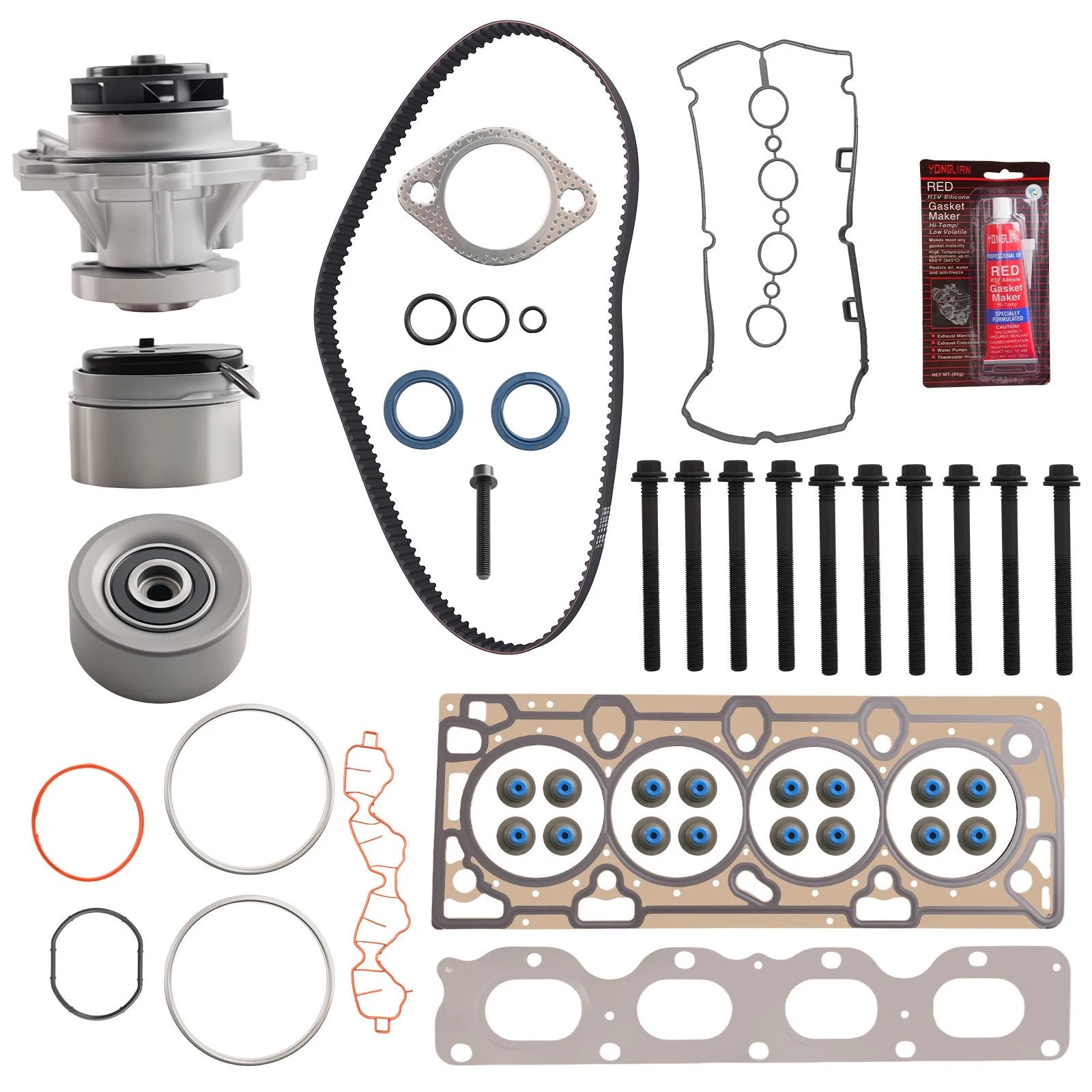 Engine Timing Belt Water Pump & Head Gasket Set for Chevy Aveo (2009–2011)