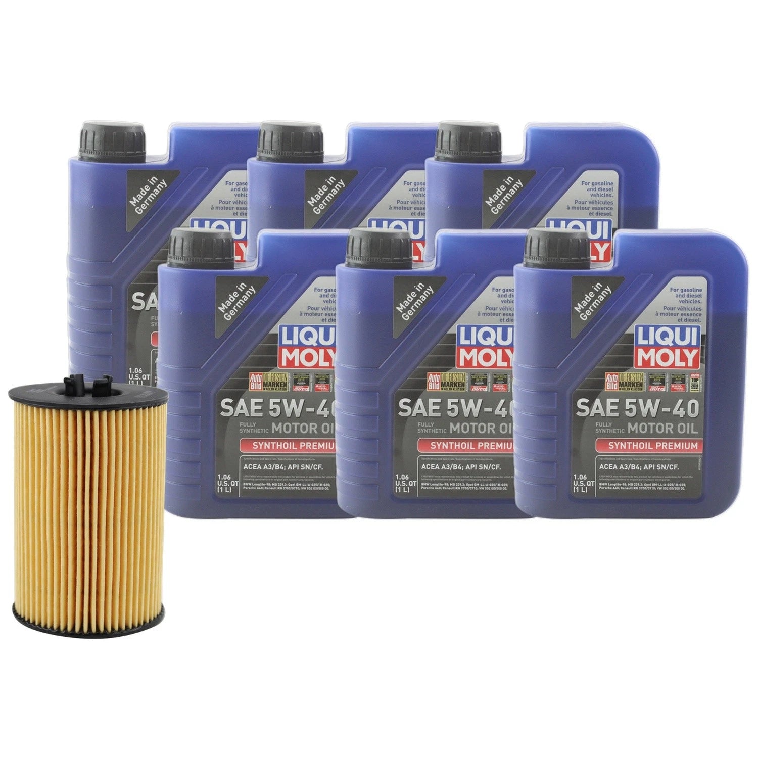 6L Liqui Moly Synthoil Premium 5W-40 Engine Oil Change Kit for Golf R (2015–2021)