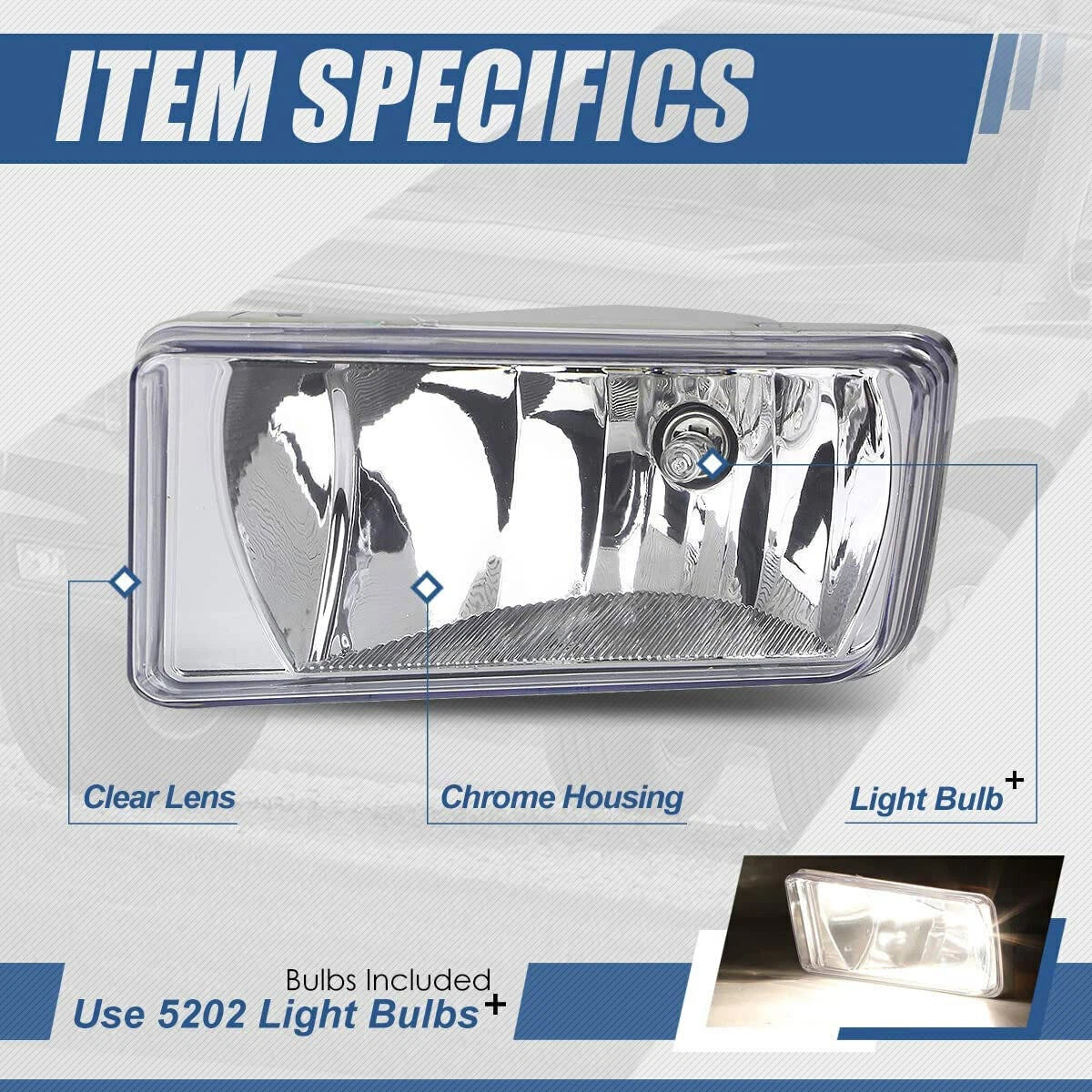Fog Lights Lamps for Chevrolet Silverado/Tahoe GMC Sierra (2007–2015) W/ Bulbs