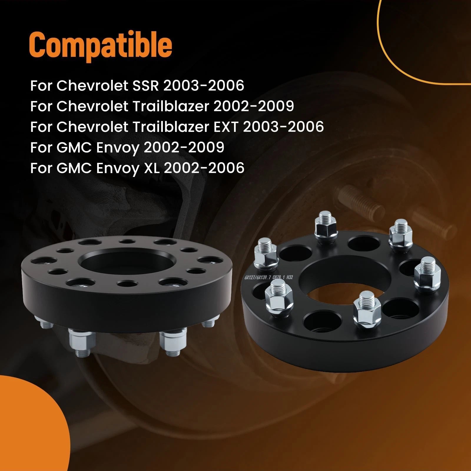 2X 32mm Wheel Spacers for Chevrolet SSR, Trailblazer, GMC Envoy (2003-2006)