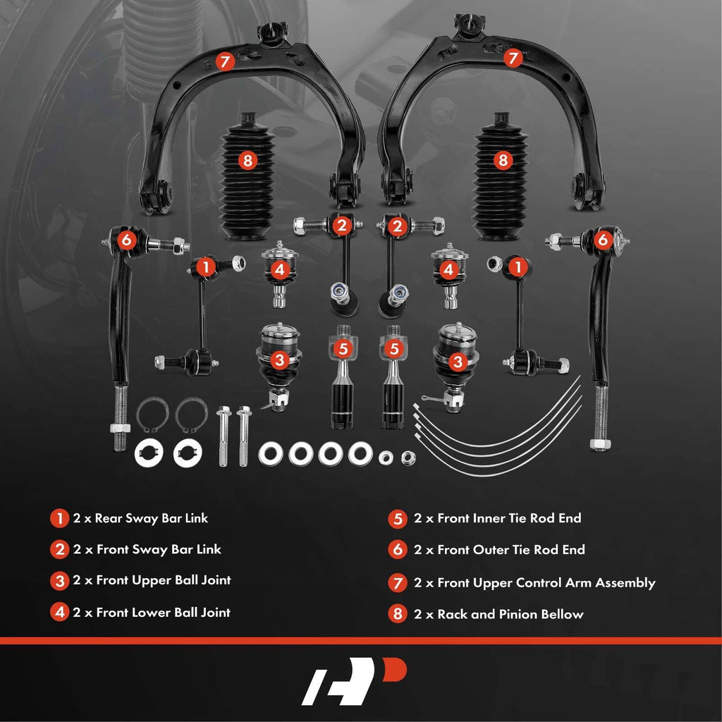 Set of 16 Control Arm Sway Bar Link Tie Rods for Chevy Buick GMC
