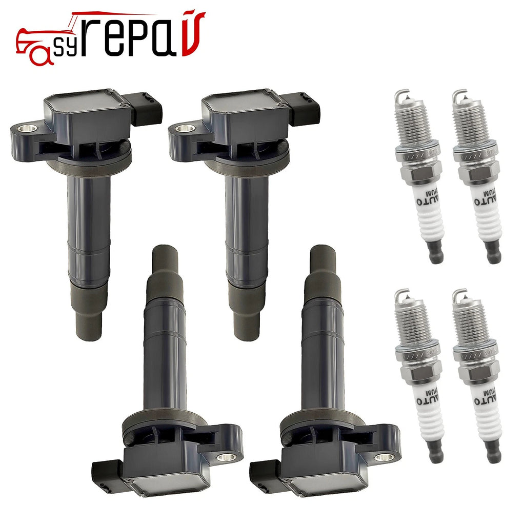 Set of 4 Ignition Coils + 4 Iridium Spark Plugs for Toyota Prius Echo Yaris Scion XA XB (2001–2015)