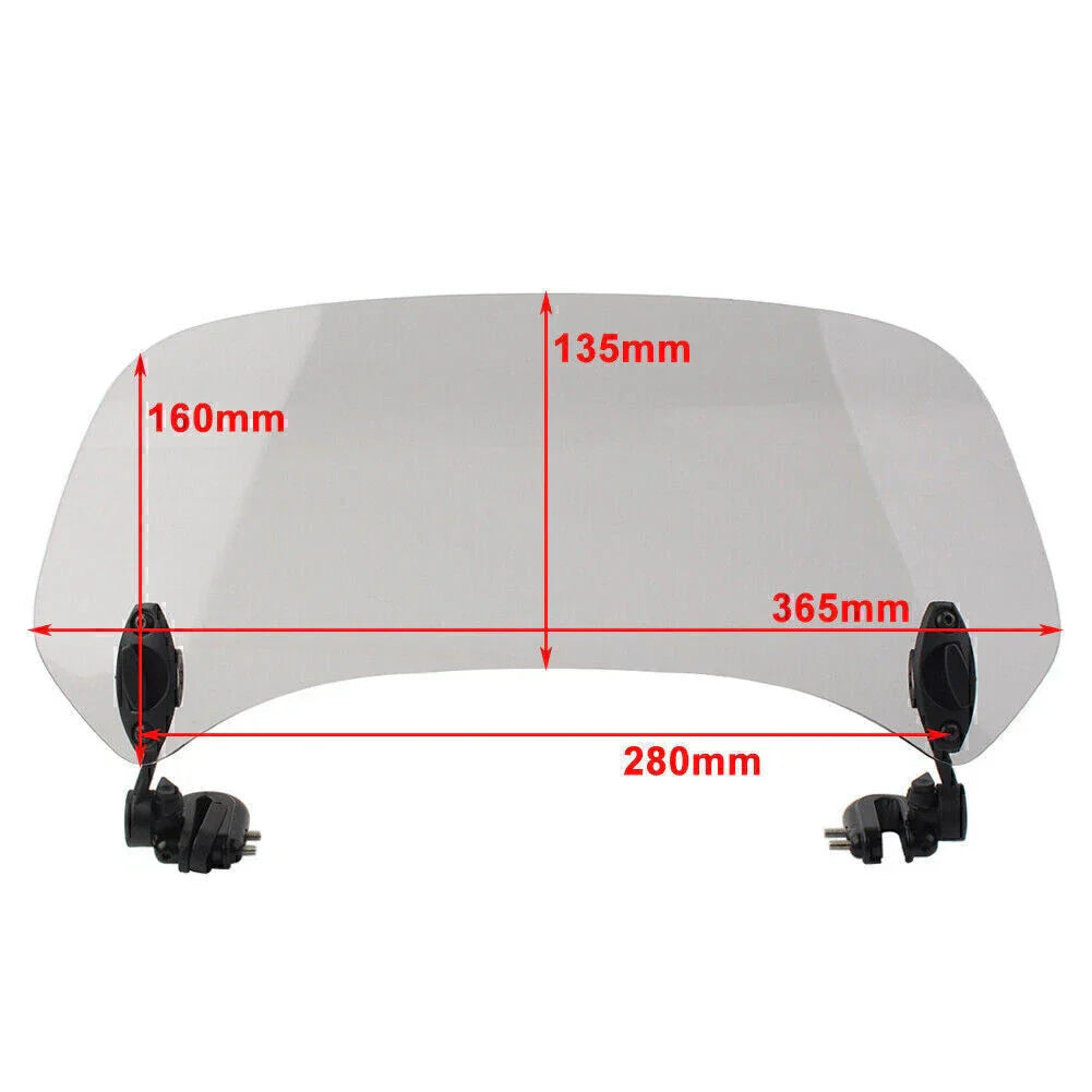 Adjustable Windshield Extension Spoiler Deflector for Motor Vehicle Clear
