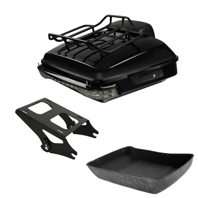 Trunk Backrest Pad Rack Light Mount for Harley Touring FLHR (2014–2026)