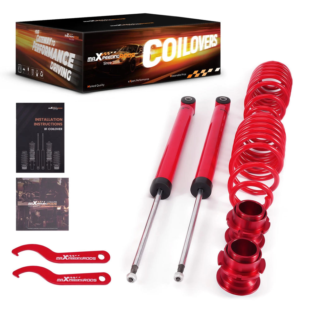 Rear Pair Adjustable Coilovers Shock Kit for VW Golf MK4, Audi A3 (1998–2005)