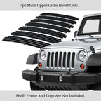 Upper Stainless Black Billet Grille Insert for Jeep Wrangler JK (2007-2018)
