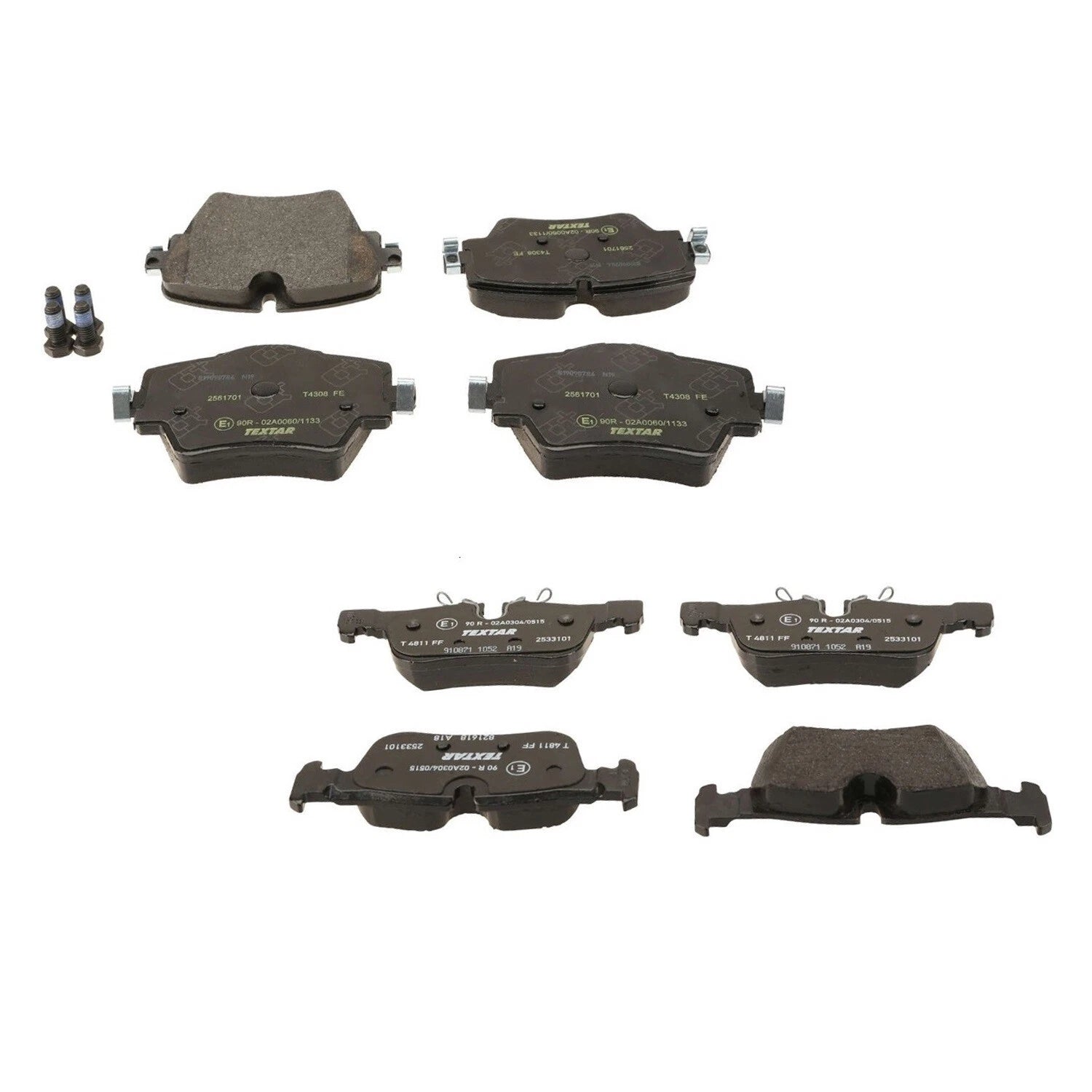Set of 4 Textar Front & Rear Brake Pads for BMW F48 X1 F39 X2 Mini F54 F60