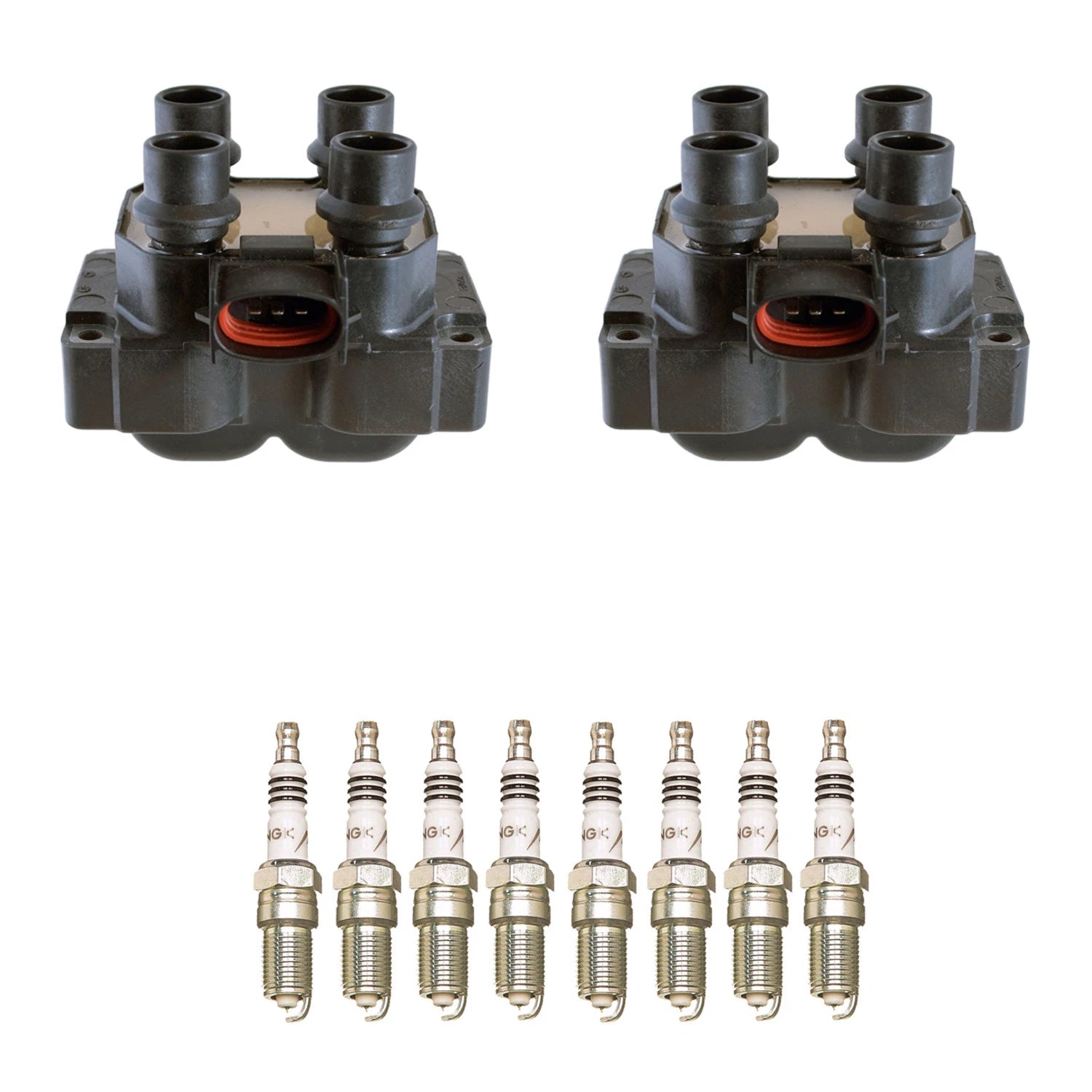 Set of 2 Ignition Coils & 8 NGK Iridium Spark Plugs for Mazda B2300 B2500 Ranger (1998–2005)