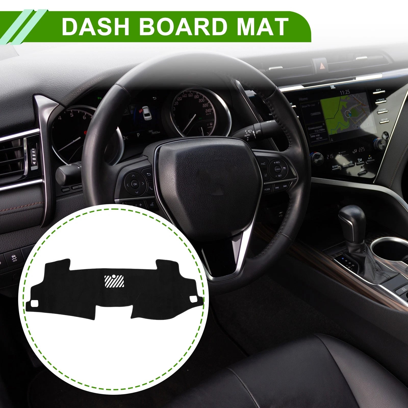 Dashboard Cover Mat for Toyota Camry (2017–2024) Sun Protector Black