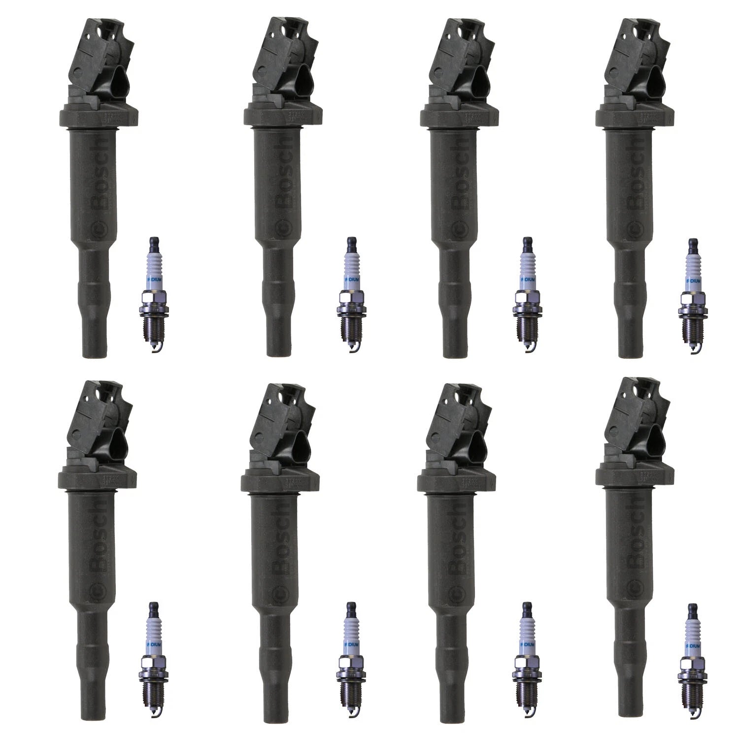 Set of 8 Ignition Coils & Iridium Spark Plugs for BMW E70 X5 4.8 V8