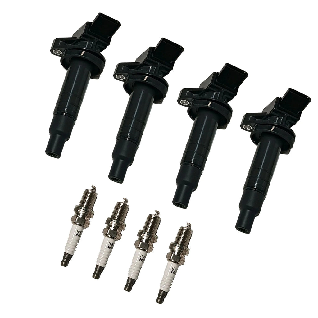 Set of 4 Ignition Coils & Spark Plugs for Toyota Corolla Celica (1998–2008)