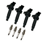 Set of 4 Ignition Coils & Spark Plugs for Toyota Corolla Celica (1998–2008)