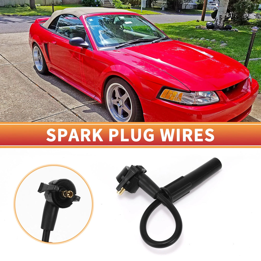 8 Pcs Spark Plug Wire Ignition Coil Cable No.F5PZ12259C for Ford Mustang (1994–2004)