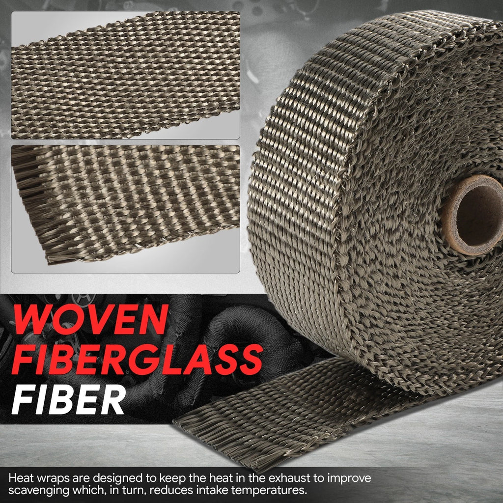 2" Wide Exhaust Header Wrap for Universal Applications (30Ft, 5PC Ties)