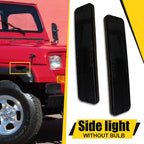 2X Front Bumper Side Marker Light Housing Case Smoke for Jeep Wrangler YJ (1987–1995)