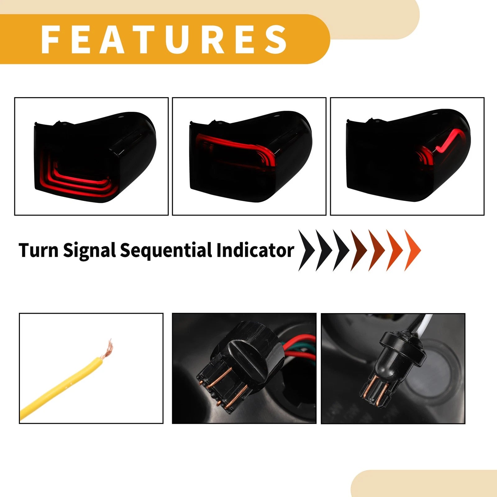 1 Pair OLED Tail Lights Assembly for Toyota FJ Cruiser (2007–2014)