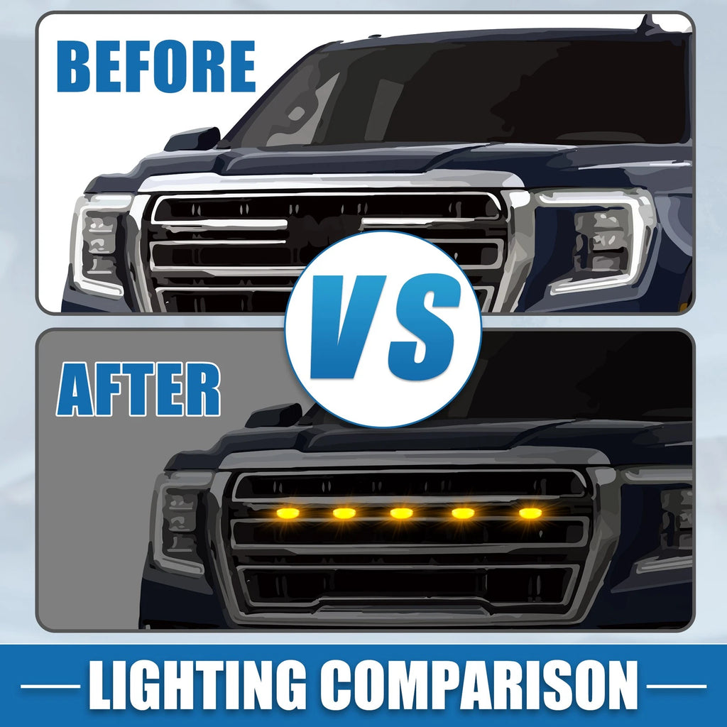 Front LED Grille Lights with Bracket for Toyota Tundra (2014–2020) Amber