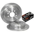 2x Rear Slotted Drilled Brake Rotors + Pads for Ford Falcon EF/EL (1994-1998)