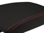 Console Lid Armrest Cover for Mazda 3 (2010–2013) Carbon Fiber Red Stitch