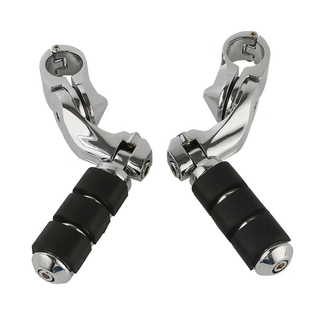 1 1/4" Highway Bar Short Angled Footpegs for Harley Electra Street Glide (2007-2023)