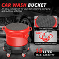 Car Wash Bucket Dolly with Lid and Dirt Trap for Universal Use (15L)