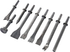 9 Pack Pneumatic Air Hammer Punch Chisel Bits 0.39 In Shank Tools Set