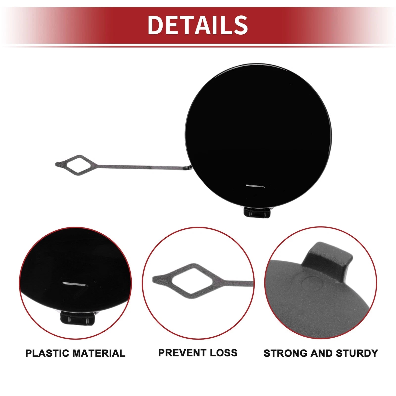 Rear Car Bumper Tow Hook Cover for BMW 428i (2014–2016) No. 51128060849 Black