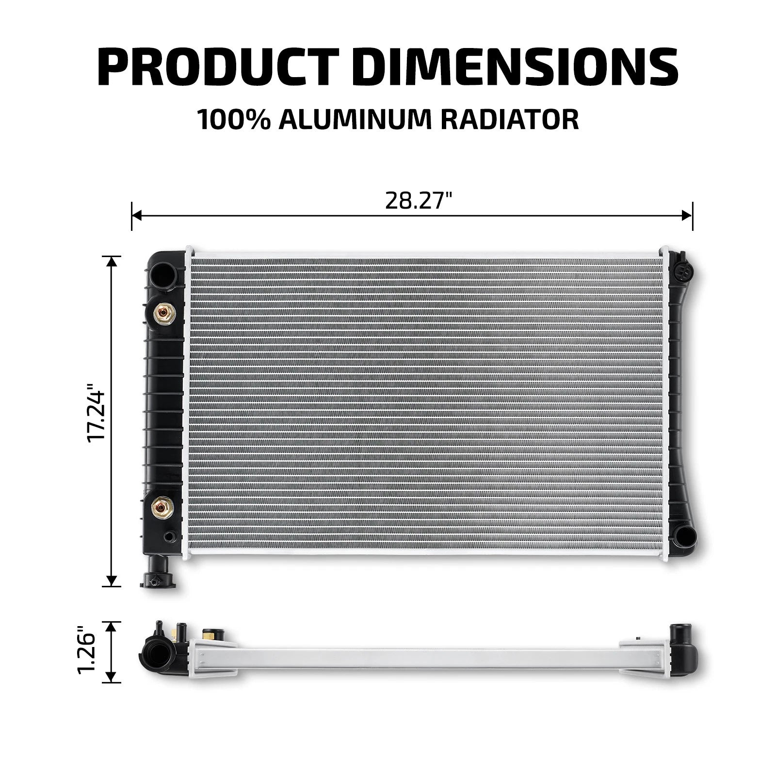 Aluminum Radiator for Chevrolet C2500 K2500 GMC C1500 (1988–1998)