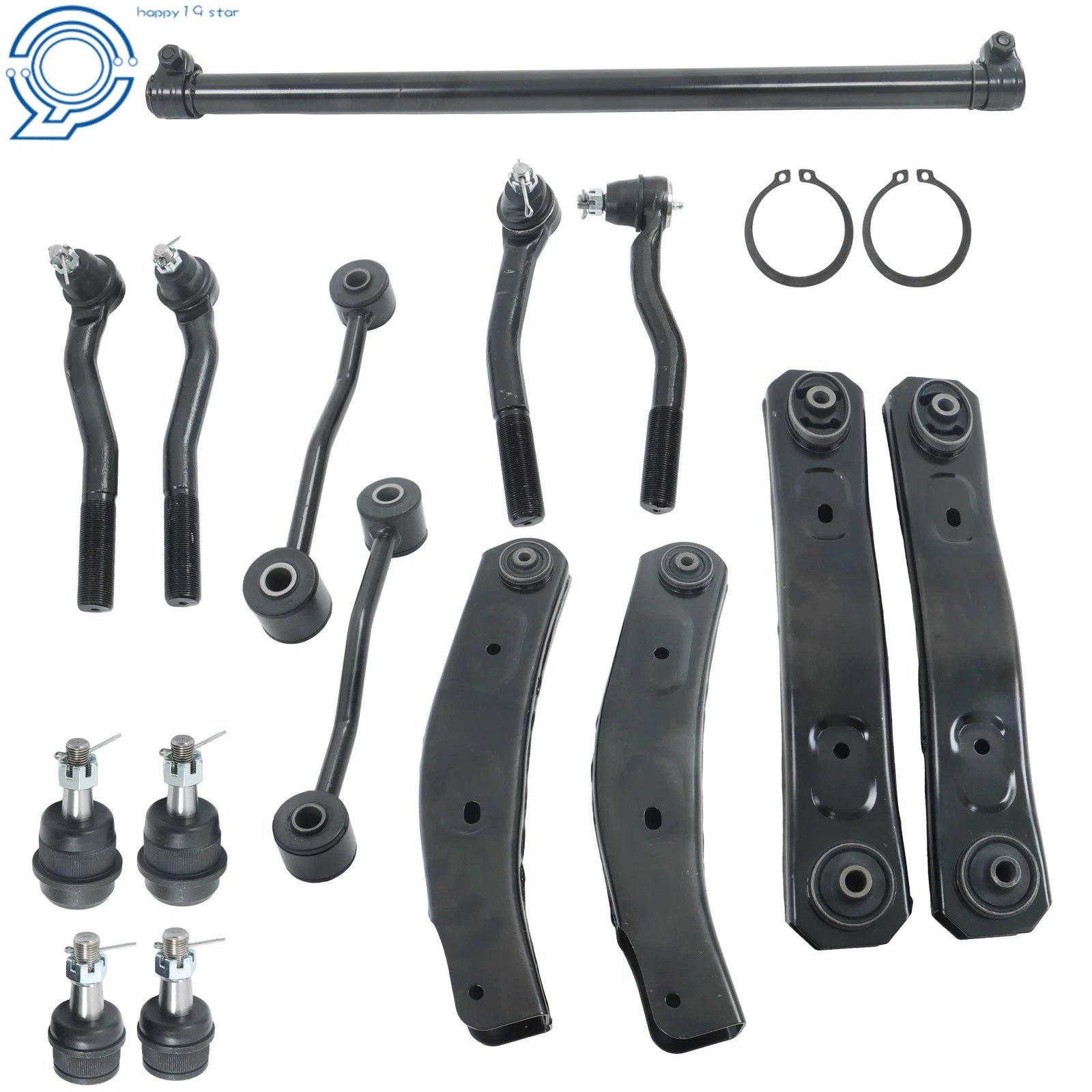 15PC Control Arms Ball Joints Outer Tie Rod Ends for Jeep Grand Cherokee (1999-2004)