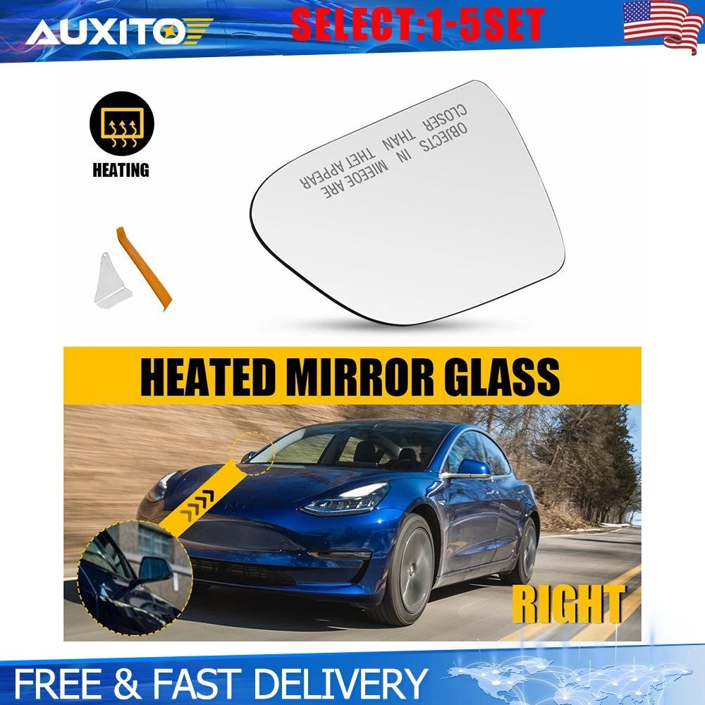 Passenger Side Heated Power Mirror Glass for Tesla Model 3 (2017–2023) 113065100A
