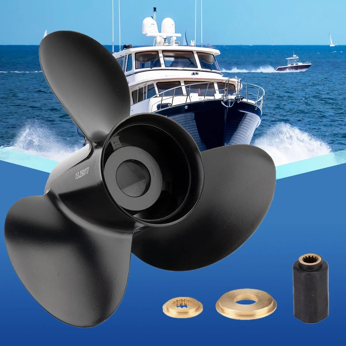 13 1/4 x 17 Boat Propeller for Evinrude 40-140HP (13 Spline Tooth No.765183)