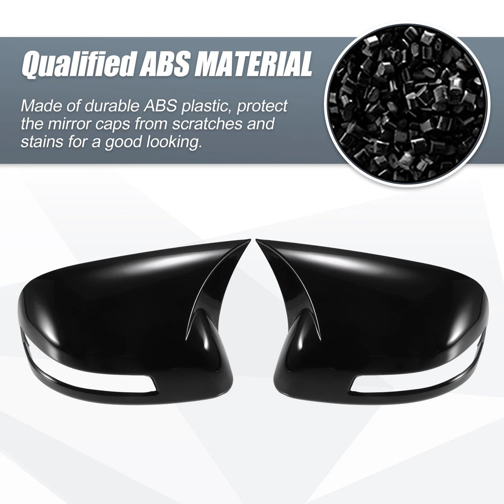 Pair Rearview Mirror Cover Overlay Gloss Black for Honda Civic (2012–2015)